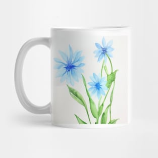 Blue Watercolor Flower Mug